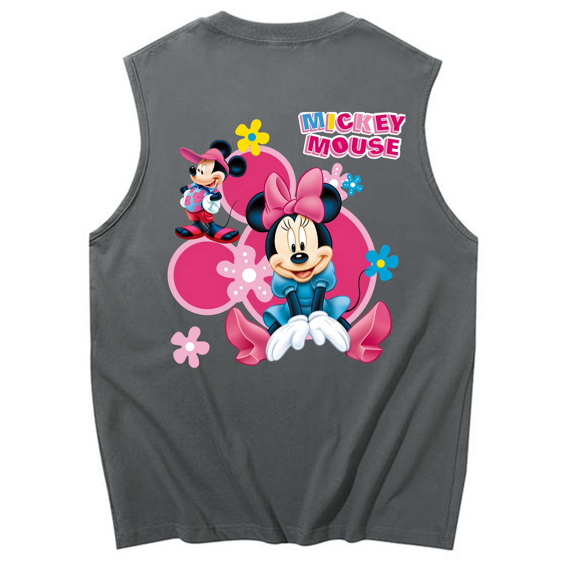 ミッキーマウス Mickey Mouse コットン100％タンクトップ（背面プリント）